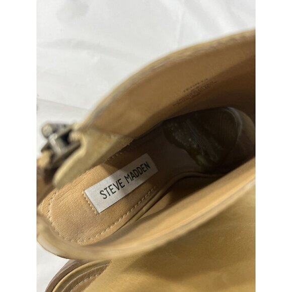 Steve Madden TERRAA Open Toe Booties Natural Leather Size 9.5 - Picture 15 of 15